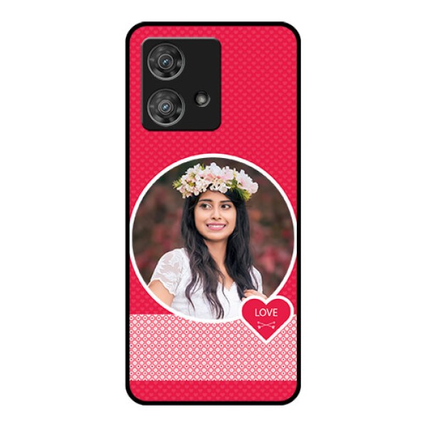 Motorola Edge 40 Neo Custom Glass Phone Case - Pink Color Pattern Design Motorola Edge 40 Neo Custom Glass Phone Case - Pink Color Pattern Design
