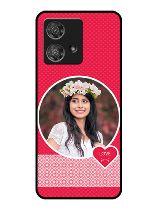 Custom Motorola Edge 40 Neo Custom Glass Phone Case - Pink Color Pattern Design