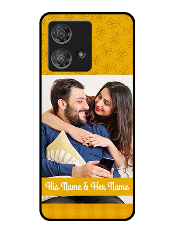Custom Motorola Edge 40 Neo Custom Glass Phone Case - Yellow Floral Design