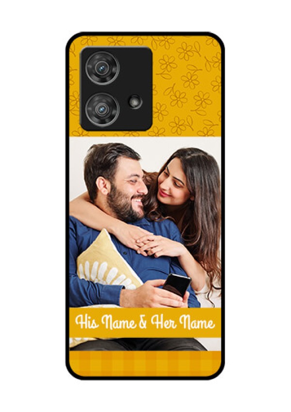 Motorola Edge 40 Neo Custom Glass Phone Case - Yellow Floral Design