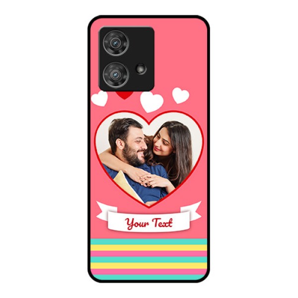 Motorola Edge 40 Neo Custom Glass Phone Case - Love Shapes Doodle Design