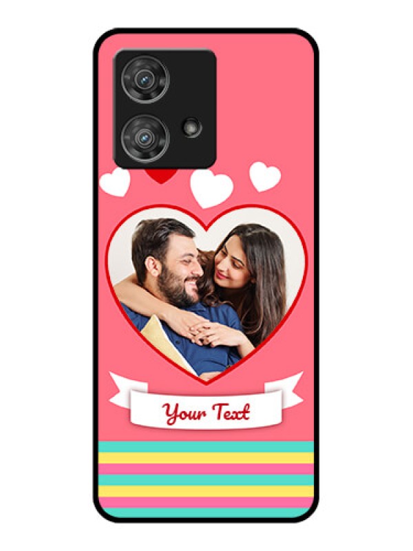 Custom Motorola Edge 40 Neo Custom Glass Phone Case - Love Shapes Doodle Design
