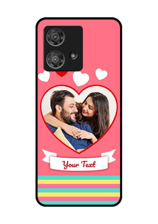 Motorola Edge 40 Neo Custom Glass Phone Case - Love Shapes Doodle Design