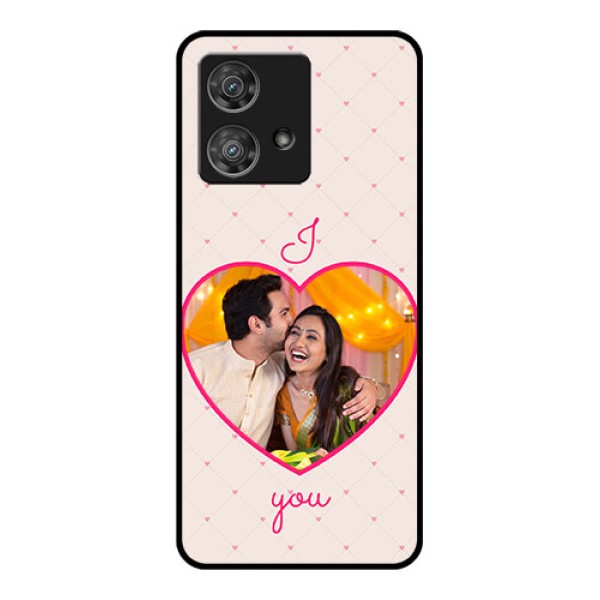 Motorola Edge 40 Neo Custom Glass Phone Case - Heart Shape Design