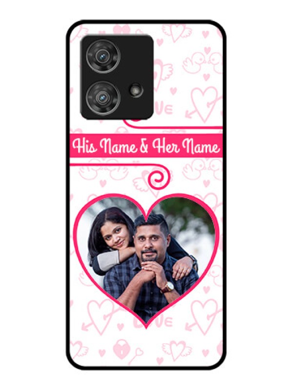 Custom Motorola Edge 40 Neo Custom Glass Phone Case - Heart Shape Love Design
