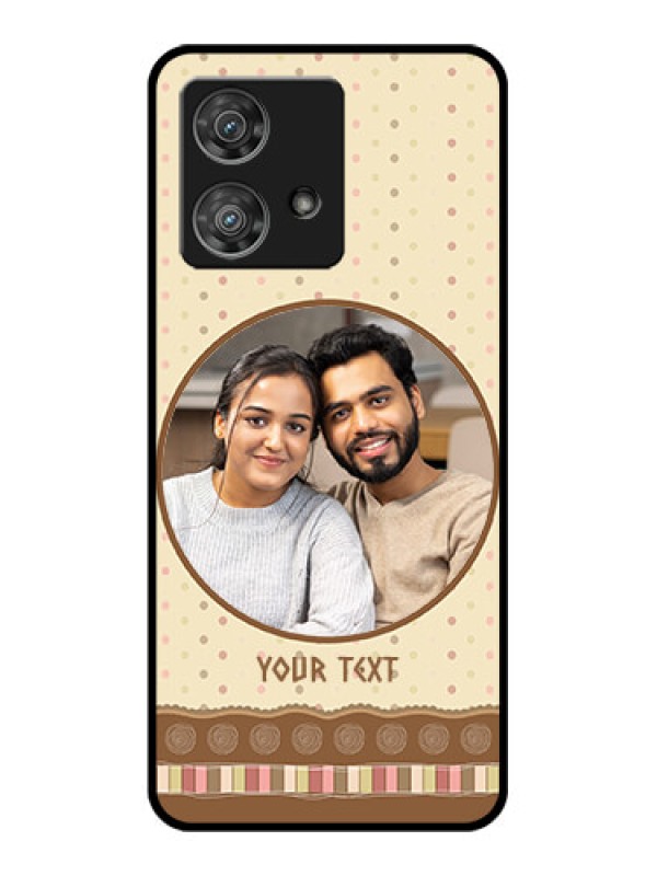 Custom Motorola Edge 40 Neo Custom Glass Phone Case - Brown Dotted Mobile Case Design