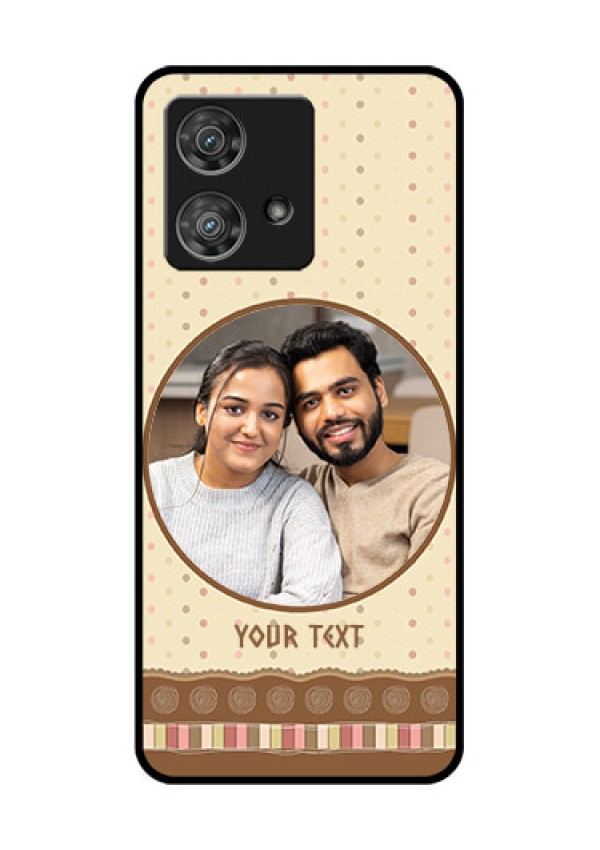 Motorola Edge 40 Neo Custom Glass Phone Case - Brown Dotted Mobile Case Design
