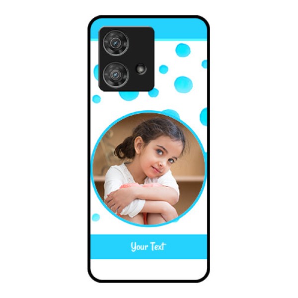 Motorola Edge 40 Neo Custom Glass Phone Case - Blue Bubbles Pattern Design Motorola Edge 40 Neo Custom Glass Phone Case - Blue Bubbles Pattern Design