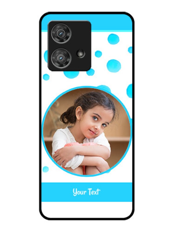 Custom Motorola Edge 40 Neo Custom Glass Phone Case - Blue Bubbles Pattern Design