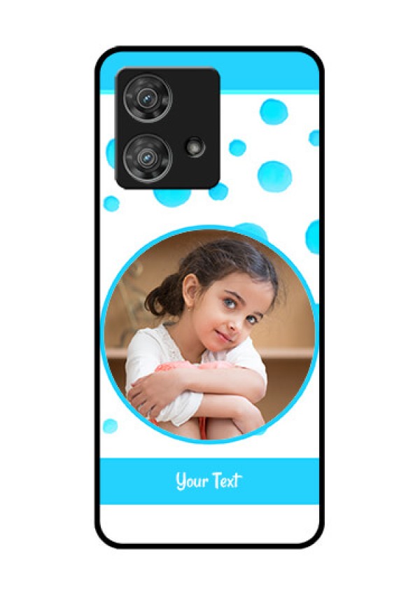 Motorola Edge 40 Neo Custom Glass Phone Case - Blue Bubbles Pattern Design
