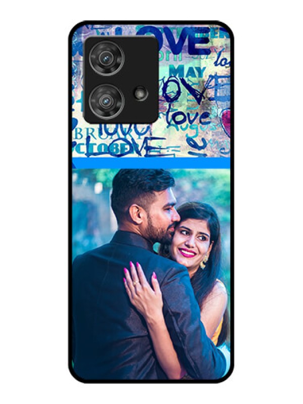 Custom Motorola Edge 40 Neo Custom Glass Phone Case - Colorful Love Design