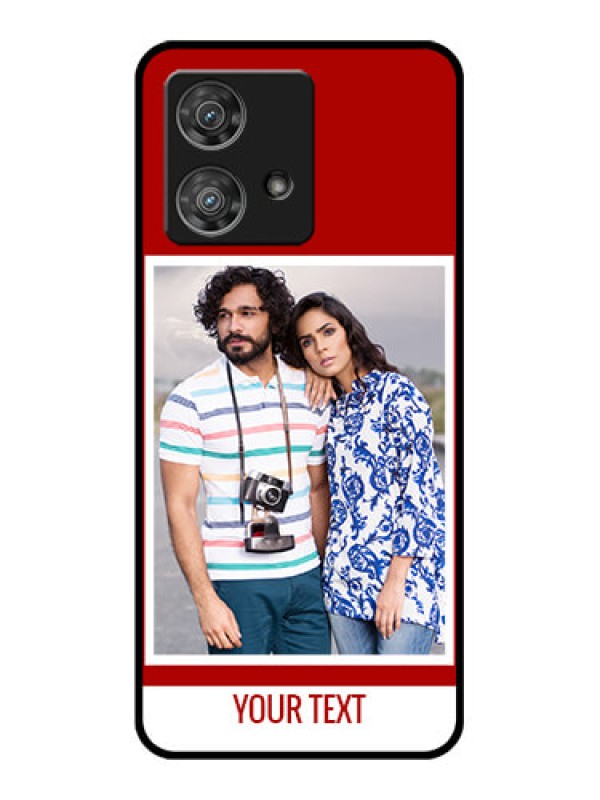 Custom Motorola Edge 40 Neo Custom Glass Phone Case - Red Color Design