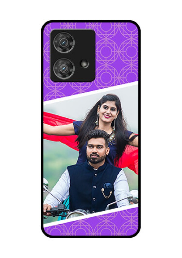Motorola Edge 40 Neo Custom Glass Phone Case - Violet Color Pattern Design