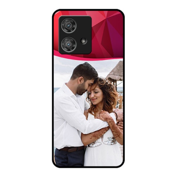 Motorola Edge 40 Neo Custom Glass Phone Case - Red Abstract Design