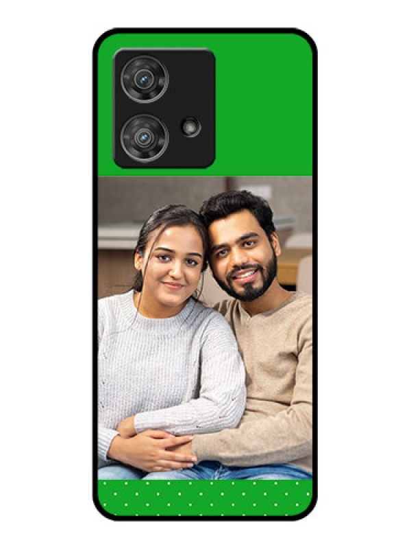 Custom Motorola Edge 40 Neo Custom Glass Phone Case - Green Pattern Design