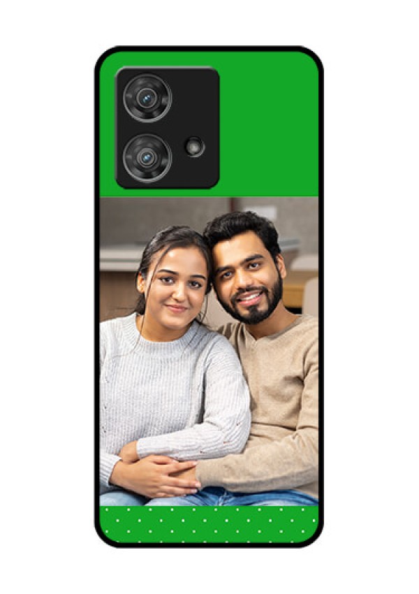 Motorola Edge 40 Neo Custom Glass Phone Case - Green Pattern Design