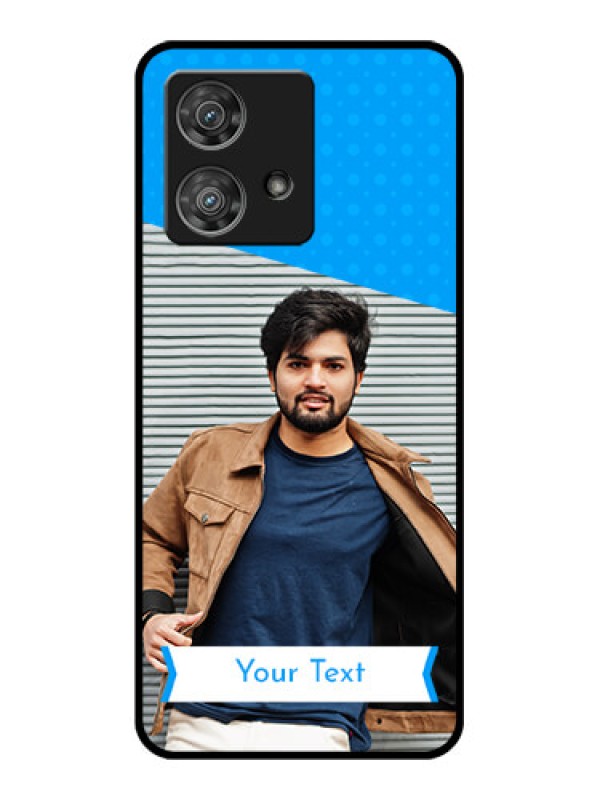 Custom Motorola Edge 40 Neo Custom Glass Phone Case - Simple Blue Color Design