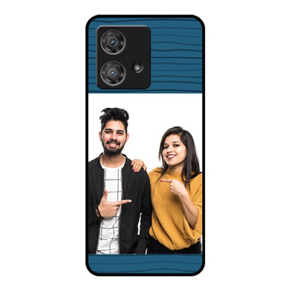 Motorola Edge 40 Neo Custom Glass Phone Case - Blue Pattern Cover Design Motorola Edge 40 Neo Custom Glass Phone Case - Blue Pattern Cover Design