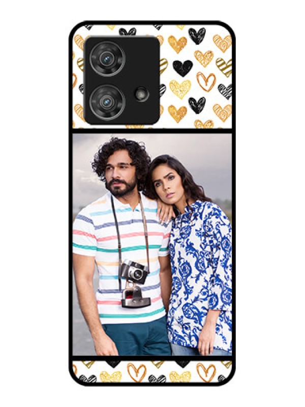 Custom Motorola Edge 40 Neo Custom Glass Phone Case - Love Symbol Design