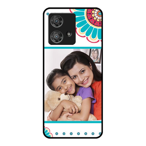 Motorola Edge 40 Neo Custom Glass Phone Case - Flower Design