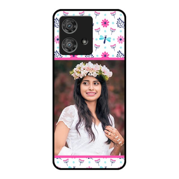 Motorola Edge 40 Neo Custom Glass Phone Case - Colorful Flower Design Motorola Edge 40 Neo Custom Glass Phone Case - Colorful Flower Design