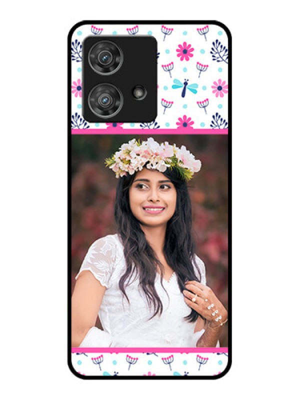 Custom Motorola Edge 40 Neo Custom Glass Phone Case - Colorful Flower Design