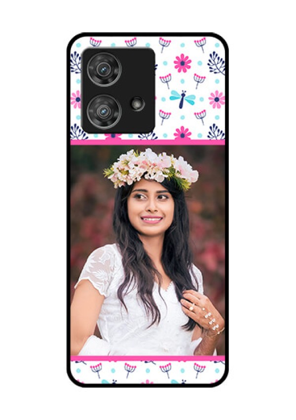 Motorola Edge 40 Neo Custom Glass Phone Case - Colorful Flower Design