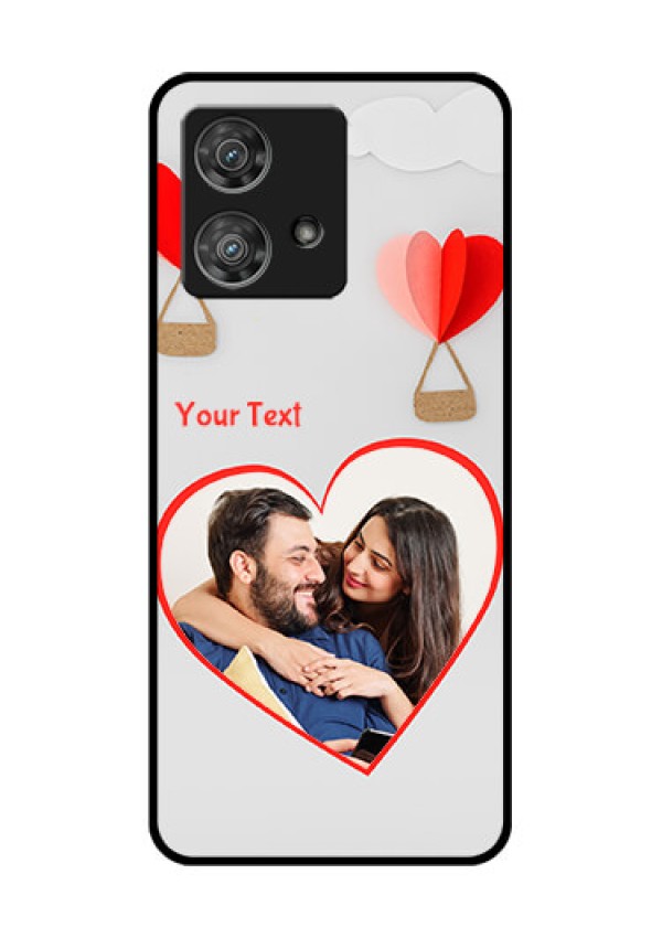 Motorola Edge 40 Neo Custom Glass Phone Case - Parachute Love Design