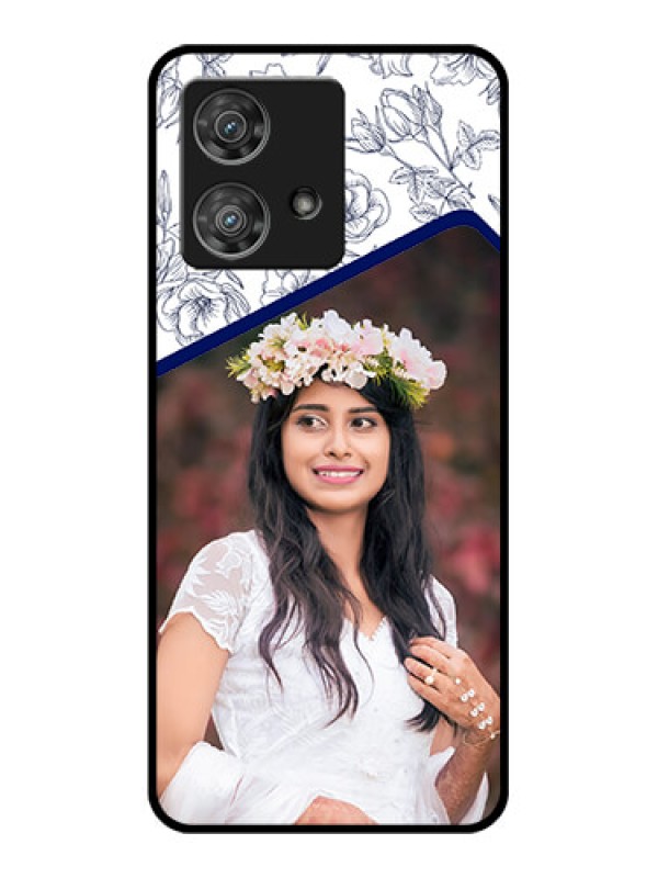 Custom Motorola Edge 40 Neo Custom Glass Phone Case - Classy Floral Design