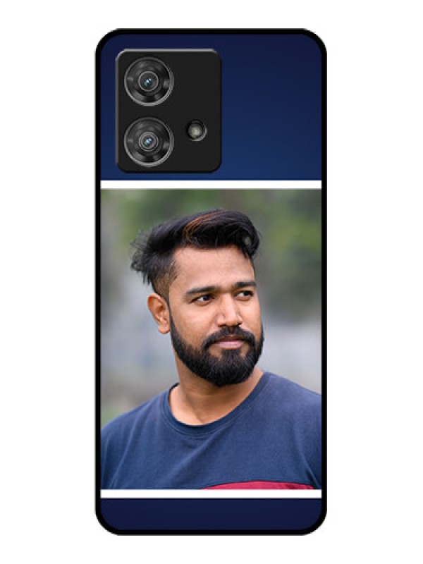 Custom Motorola Edge 40 Neo Custom Glass Phone Case - Simple Royal Blue Design