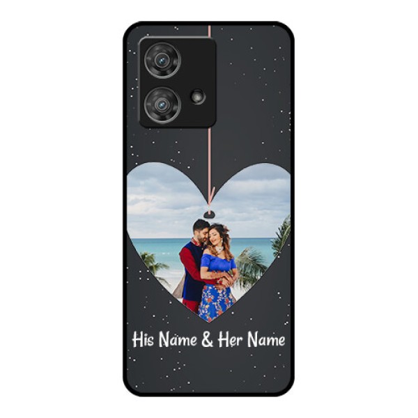 Motorola Edge 40 Neo Custom Glass Phone Case - Hanging Heart Design