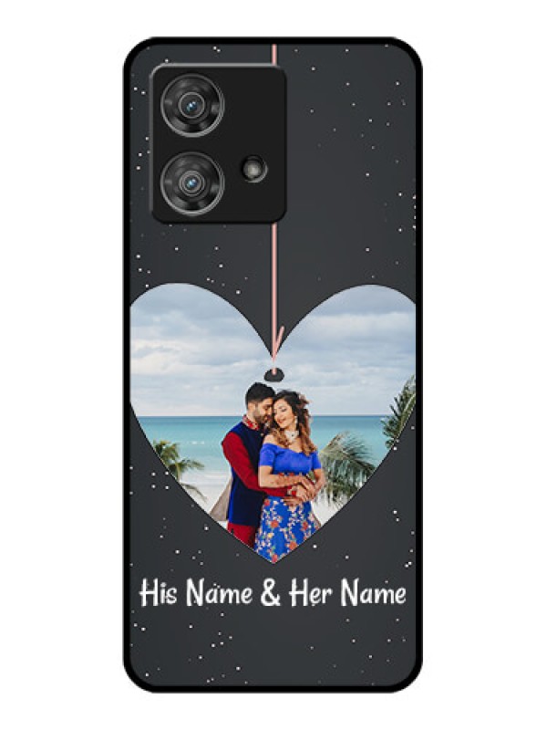 Custom Motorola Edge 40 Neo Custom Glass Phone Case - Hanging Heart Design