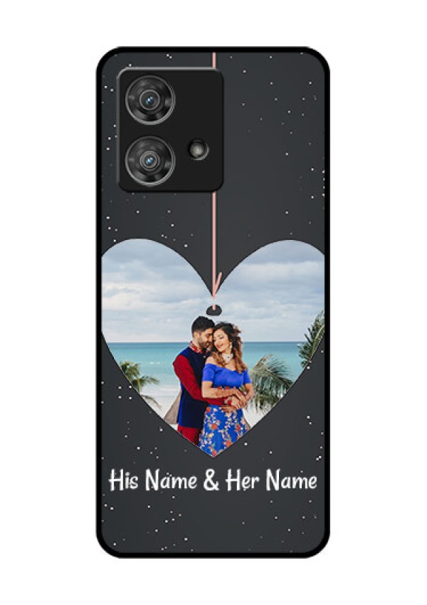 Motorola Edge 40 Neo Custom Glass Phone Case - Hanging Heart Design