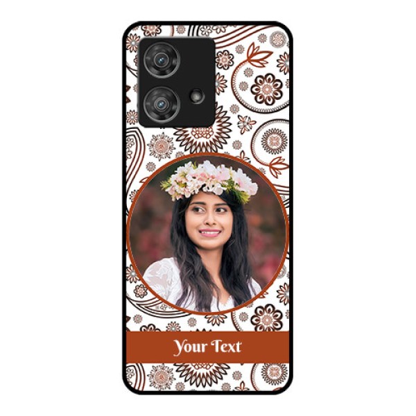 Motorola Edge 40 Neo Custom Glass Phone Case - Abstract Flower Design