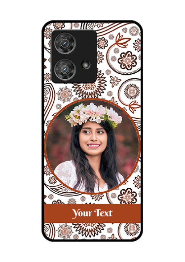 Motorola Edge 40 Neo Custom Glass Phone Case - Abstract Flower Design