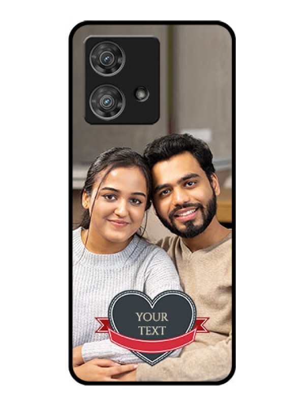 Custom Motorola Edge 40 Neo Custom Glass Phone Case - Just Married Couple Design