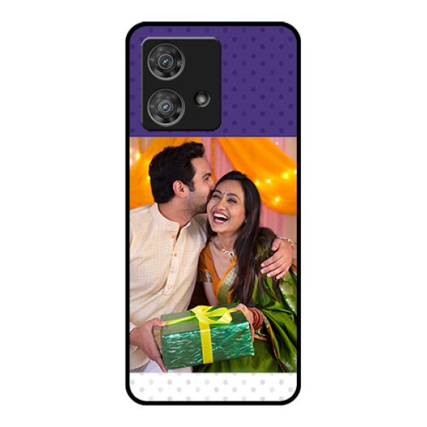Motorola Edge 40 Neo Custom Glass Phone Case - Violet Colored Pattern Design Motorola Edge 40 Neo Custom Glass Phone Case - Violet Colored Pattern Design