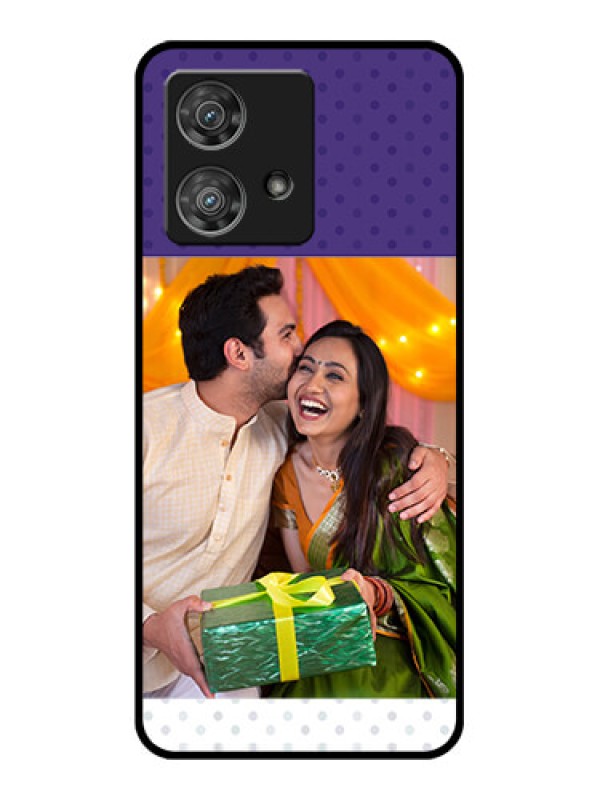 Custom Motorola Edge 40 Neo Custom Glass Phone Case - Violet Colored Pattern Design