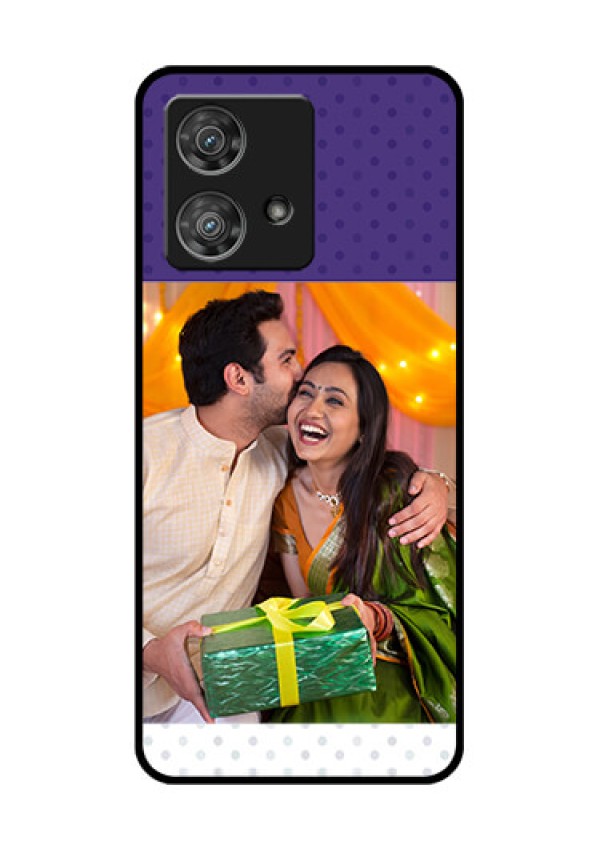 Motorola Edge 40 Neo Custom Glass Phone Case - Violet Colored Pattern Design