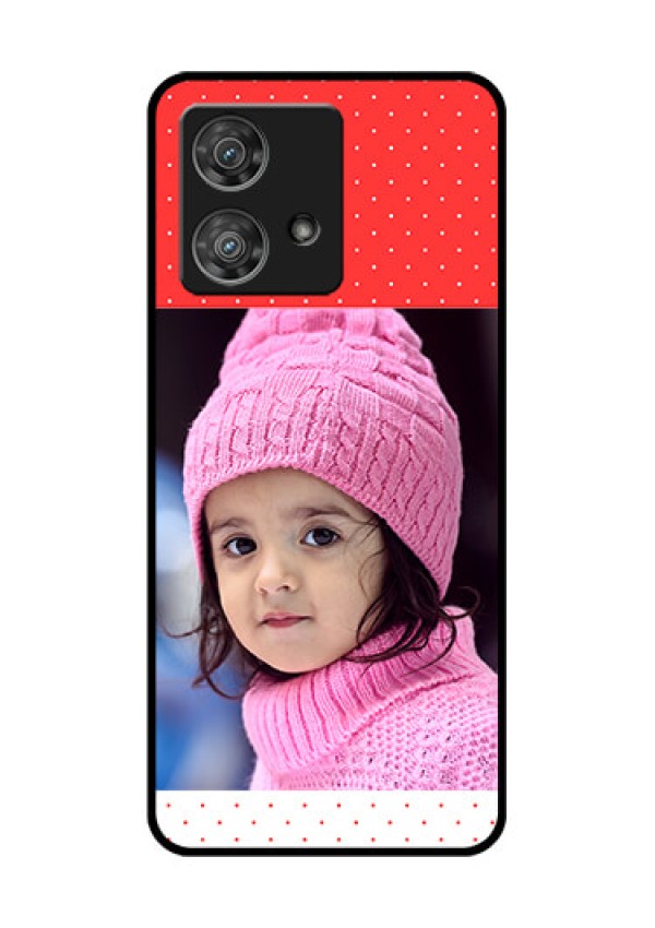 Motorola Edge 40 Neo Custom Glass Phone Case - Red Pattern Design