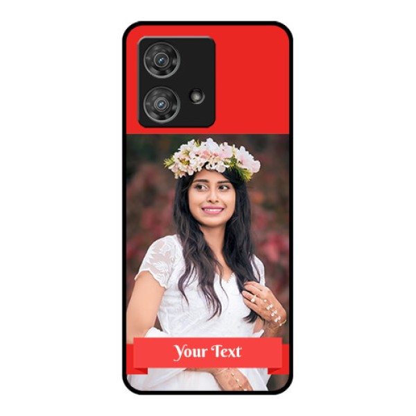 Motorola Edge 40 Neo Custom Glass Phone Case - Simple Red Color Design Motorola Edge 40 Neo Custom Glass Phone Case - Simple Red Color Design
