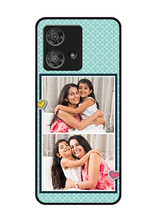 Motorola Edge 40 Neo Custom Glass Phone Case - 2 Image Holder With Pattern Design
