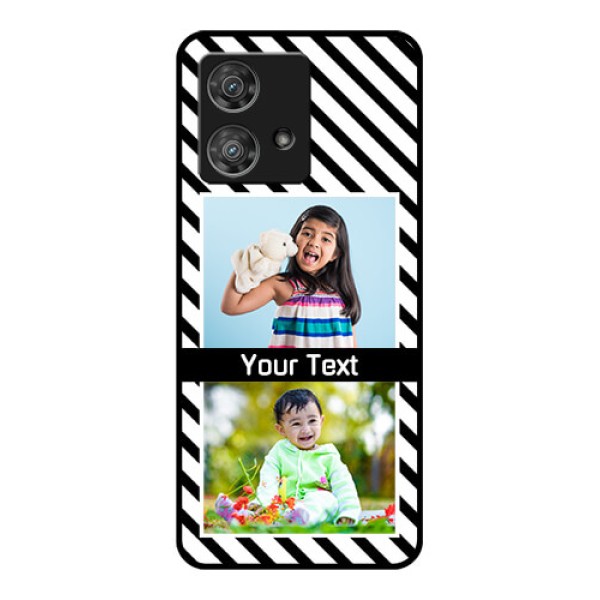 Motorola Edge 40 Neo Custom Glass Phone Case - Black And White Stripes Design Motorola Edge 40 Neo Custom Glass Phone Case - Black And White Stripes Design
