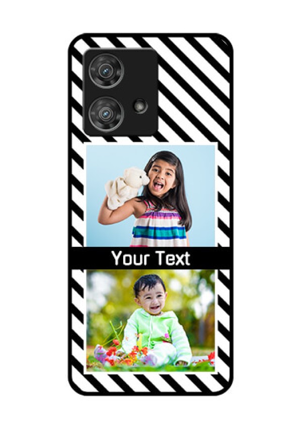 Motorola Edge 40 Neo Custom Glass Phone Case - Black And White Stripes Design