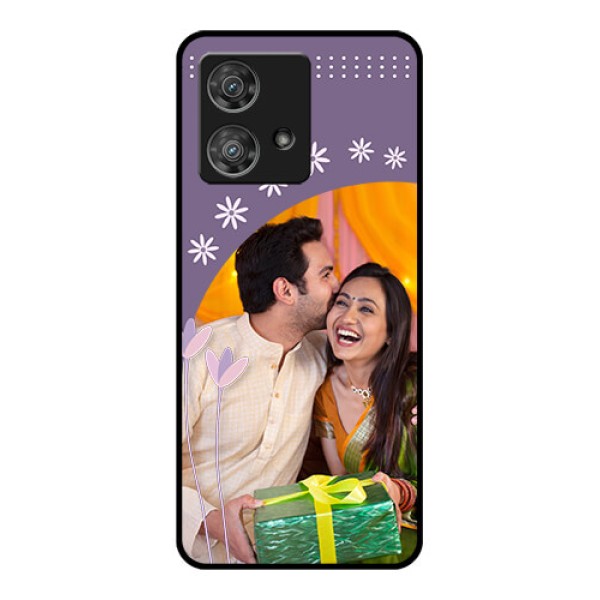 Motorola Edge 40 Neo Custom Glass Phone Case - Lavender Flowers Design
