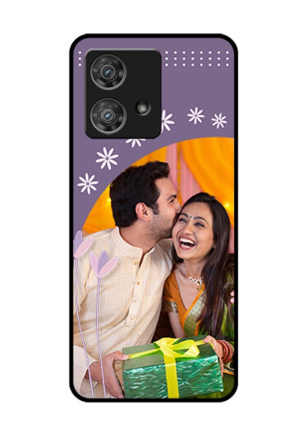 Motorola Edge 40 Neo Custom Glass Phone Case - Lavender Flowers Design