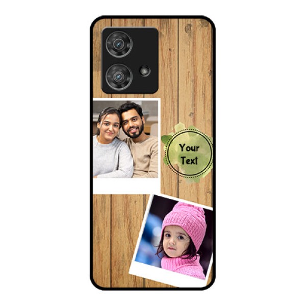 Motorola Edge 40 Neo Custom Glass Phone Case - Wooden Texture Design