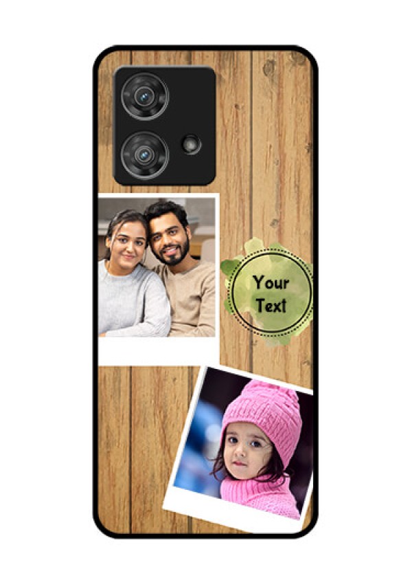 Motorola Edge 40 Neo Custom Glass Phone Case - Wooden Texture Design