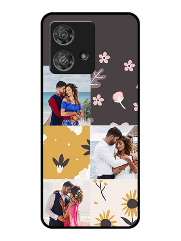 Custom Motorola Edge 40 Neo Custom Glass Phone Case - 3 Images With Floral Design