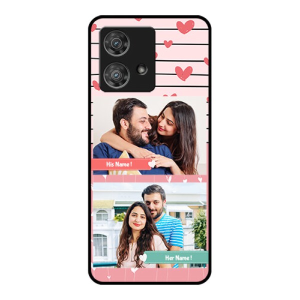 Motorola Edge 40 Neo Custom Glass Phone Case - Photo With Heart Design Motorola Edge 40 Neo Custom Glass Phone Case - Photo With Heart Design